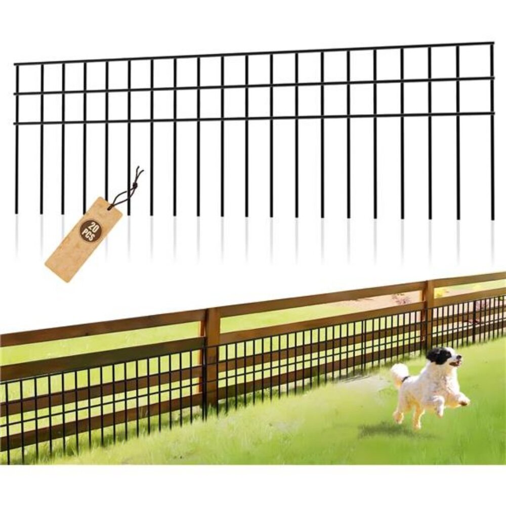 10 Packs Animal Barrier Fence - 32in(L) X10in(H) Black Garden Fencing, No Dig
